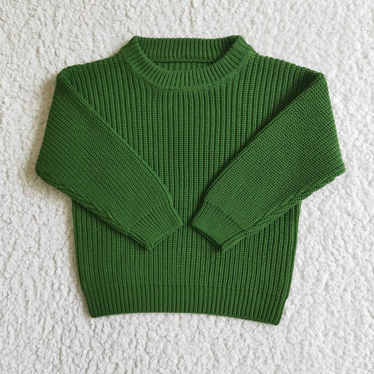 GT0031  baby girls and boys green sweater top