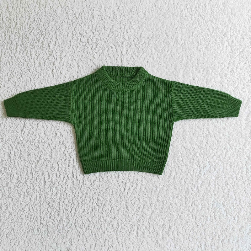 GT0031  baby girls and boys green sweater top