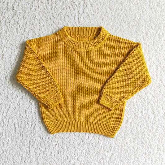 GT0034 baby girls and boys yellow sweater top