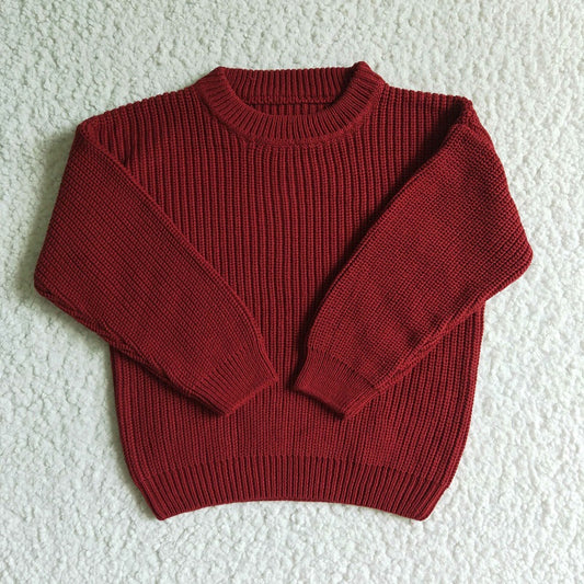 GT0035 baby girls burgundy sweater top