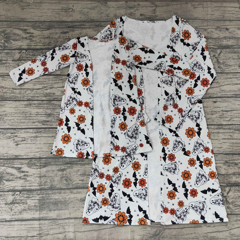 GT0043 Adult Girls Ghost Flower Bat Long Sleeve Cardigan Jacket Parent-child wear