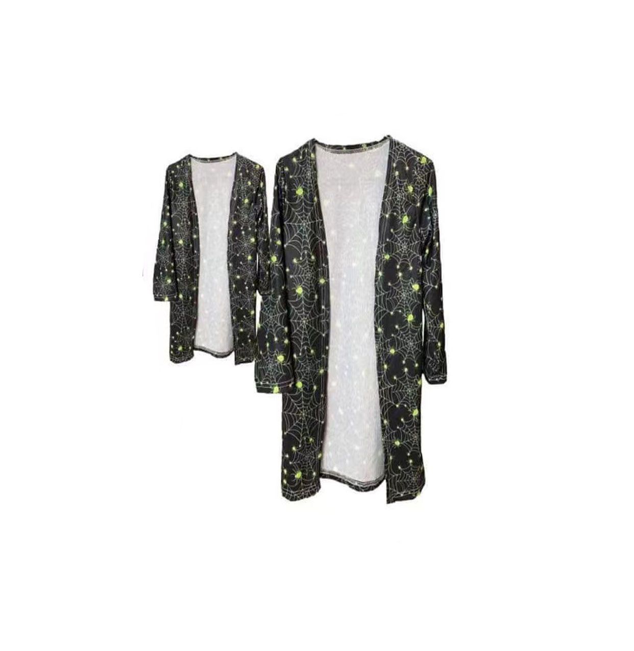 GT0046 Girls Halloween Spider Web Cardigan Jacket parent-child wear