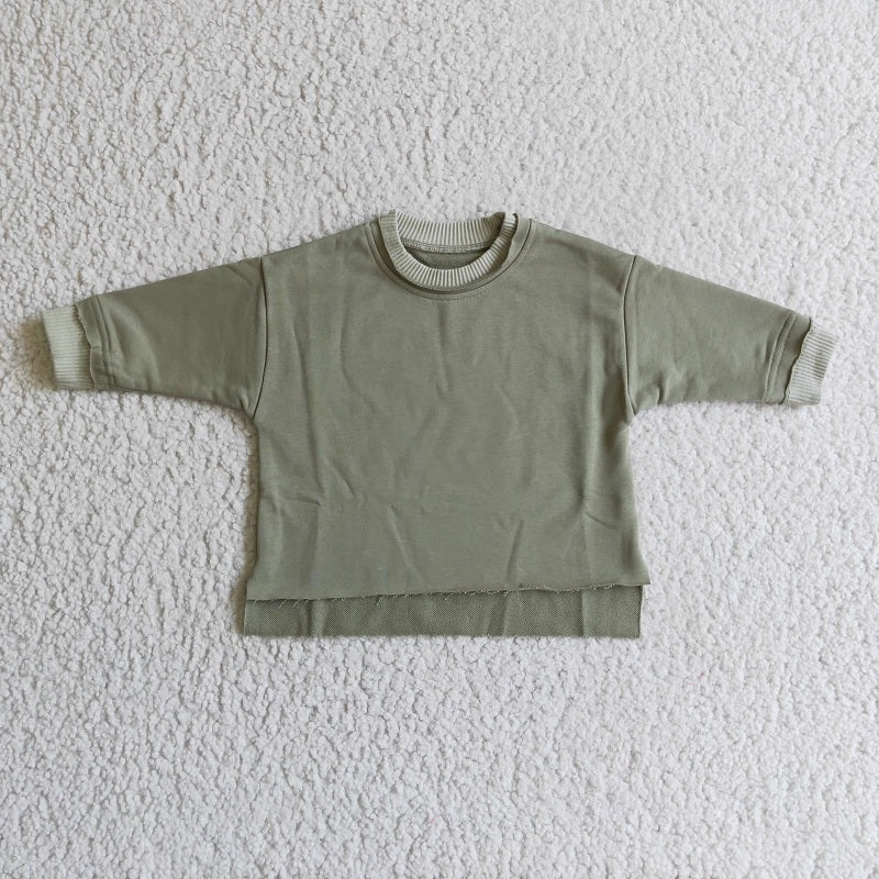 GT0062 Girls Bean Paste Green Long Sleeve Sweater