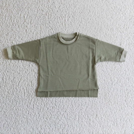 GT0062 Girls Bean Paste Green Long Sleeve Sweater