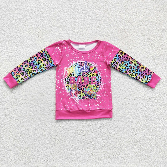GT0085 Girls LISA FRANK Rose Red Long Sleeve Top