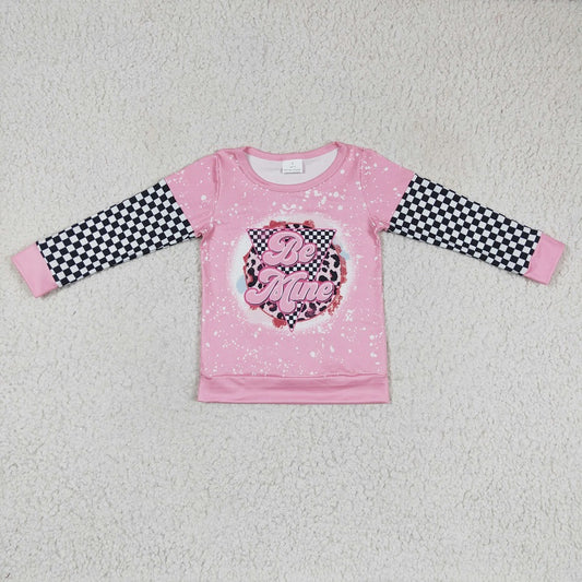GT0086 Girls BE MINE Pink Long Sleeve Top