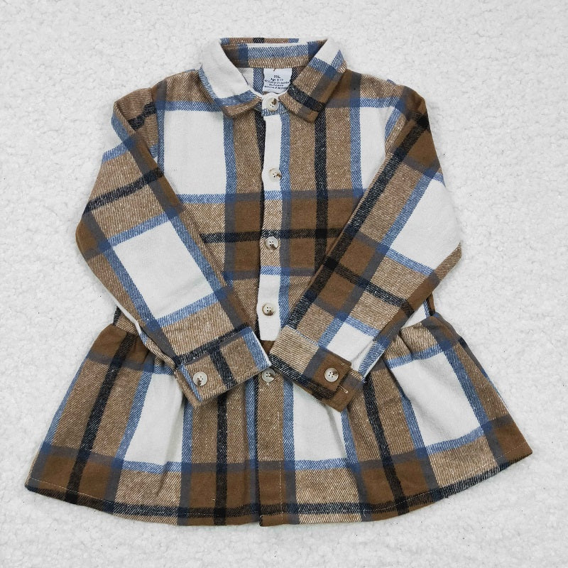 GT0089 baby girl clothes plaid shirt