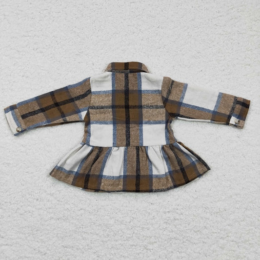 GT0089 baby girl clothes plaid shirt