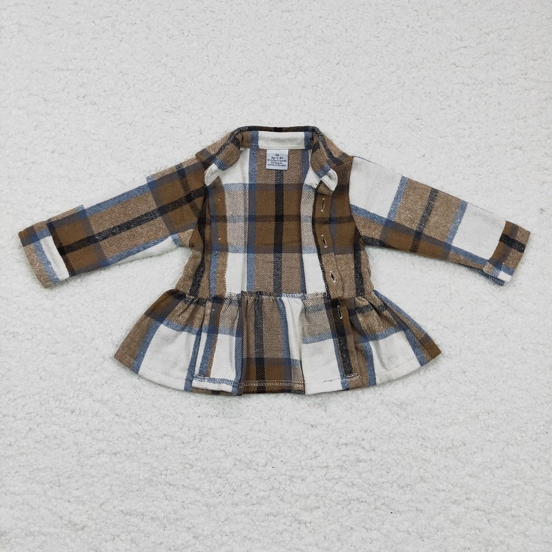 GT0089 baby girl clothes plaid shirt