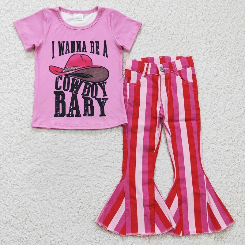 GT0107+P0043 Pink Cow TOP + Pink Jeans