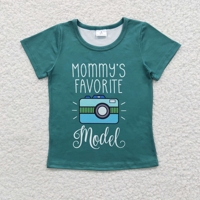 GT0162 Camera Green Short Sleeve Top
