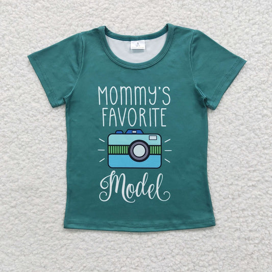GT0162 Camera Green Short Sleeve Top