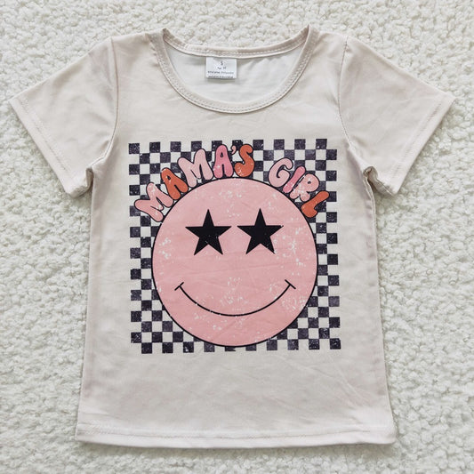 GT0173 Baby Girl mamas girl smiley star short-sleeved top