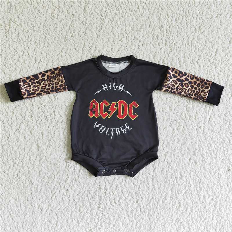 LR0013 Black Leopard Print Long Sleeve Bodysuit