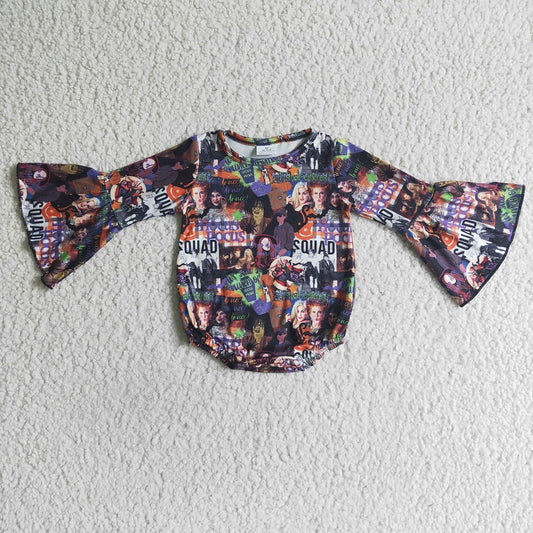 LR0052  Cartoon Halloween Long Sleeve Bodysuit Romper
