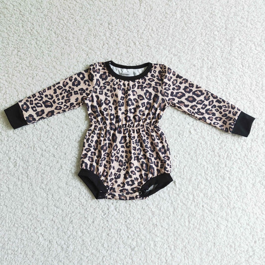 LR0108 BABY GIRLS FALL LEOPARD SHIRT ROMPER