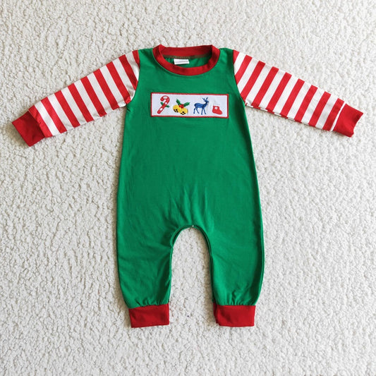 LR0110 Boys Christmas Fawn Bells Long Sleeve Bodysuit