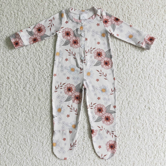 LR0113 Floral Long Sleeve Bodysuit