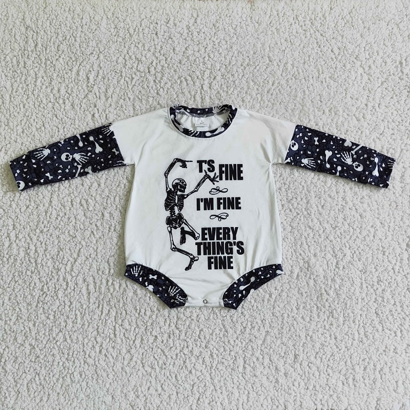 LR0123 Halloween Skull Long Sleeve Bodysuit