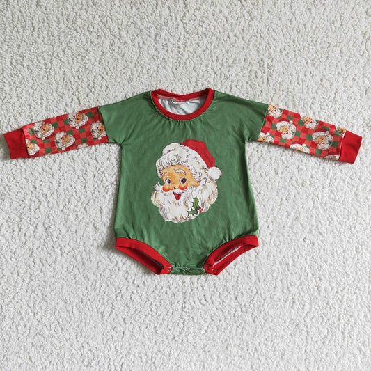 LR0137 Santa Green Long Sleeve Bodysuit