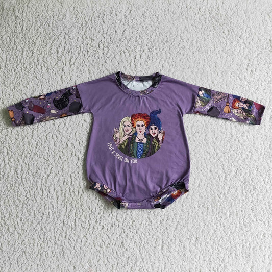 LR0138 Cartoon Purple Long Sleeve Bodysuit