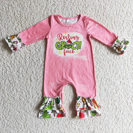 LR0154 Girls Pink Long Sleeve Bodysuit