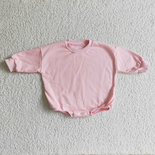 LR0163 Pink Sweatshirt Long Sleeve Bodysuit