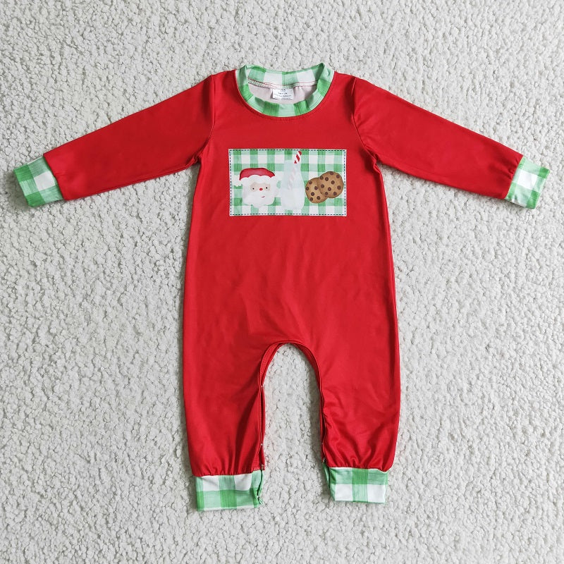 LR0189 Boys Santa's Milk Cookie Long Sleeve Bodysuit