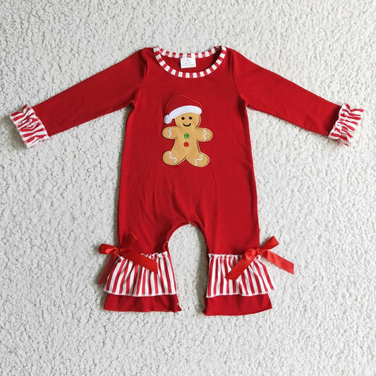 LR0196 baby girl clothes red christmas romper