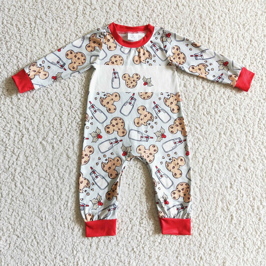 LR0201 Boy Milk Cartoon Biscuit Long Sleeve Bodysuit