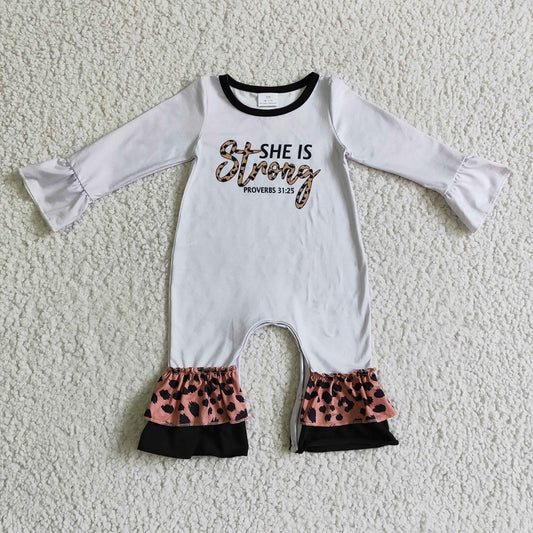 LR0216 Girls Strong Grey Long Sleeve Bodysuit