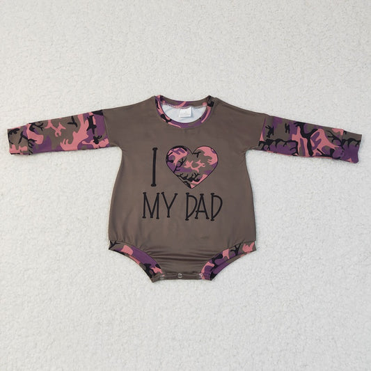 LR0237 MY DAD Green Camo Long Sleeve Bodysuit