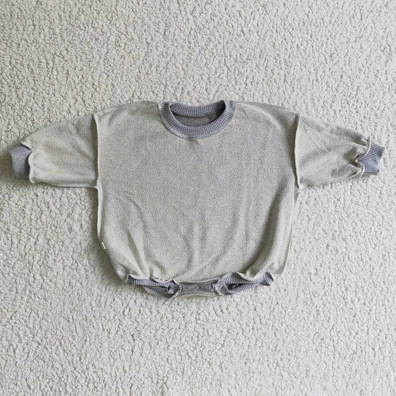 LR0240 Grey Sweatshirt Long Sleeve Bodysuit