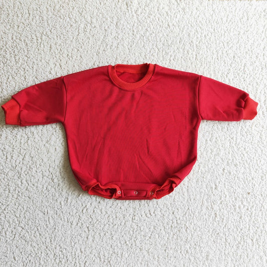 LR0242 Red Sweatshirt Long Sleeve Bodysuit
