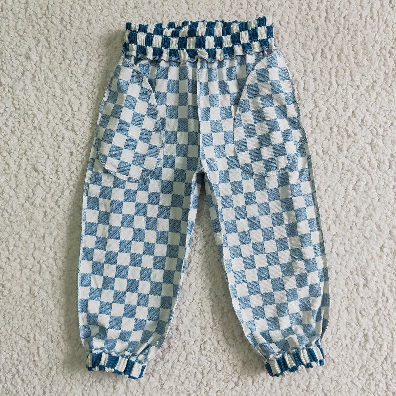 P0018 KIDS CHECKERBOARD PRINT PANTS