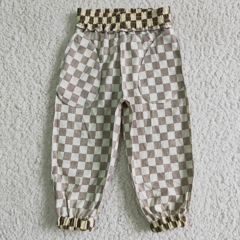 P0021 KIDS CHECKERBOARD PRINT PANTS