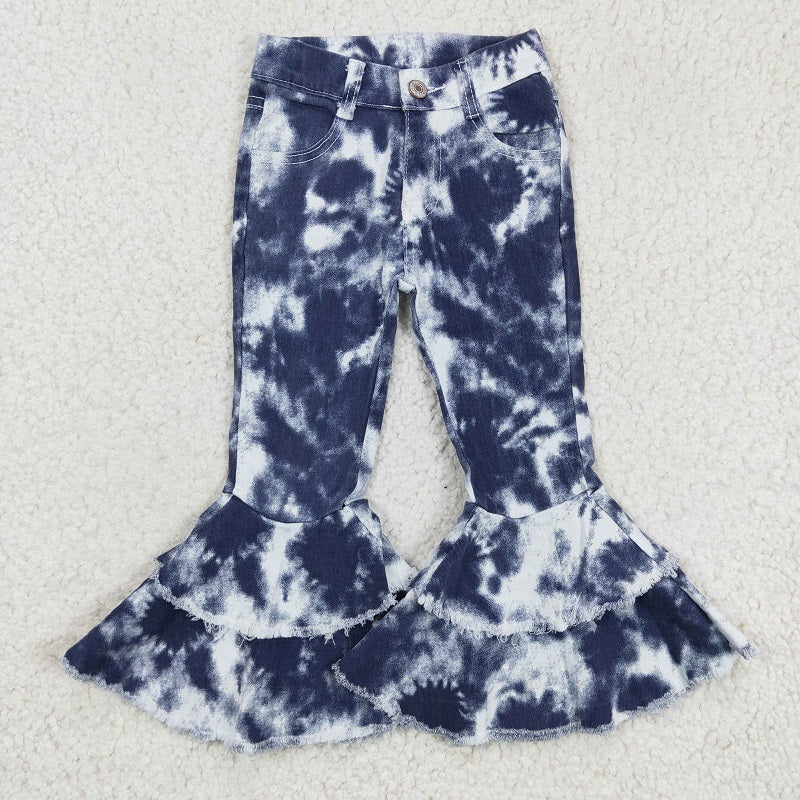 P0035 Blue Tie Dye Double Lace Jeans