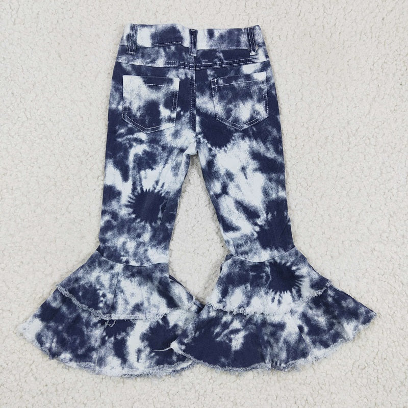 P0035 Blue Tie Dye Double Lace Jeans