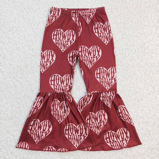 P0052 Heart red milk silk trousers