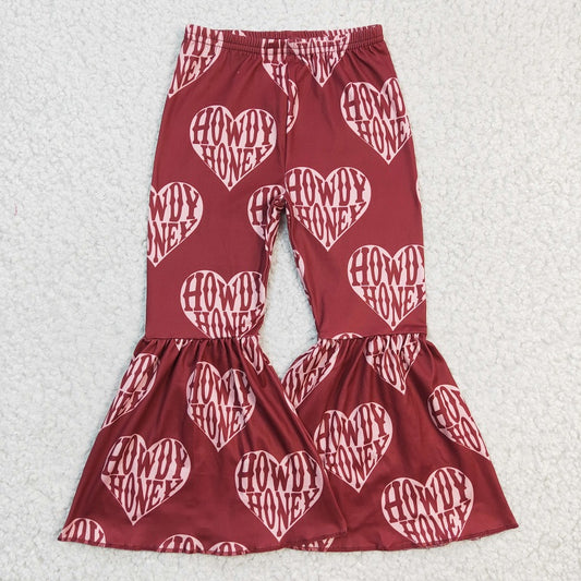 P0052 Heart red milk silk trousers