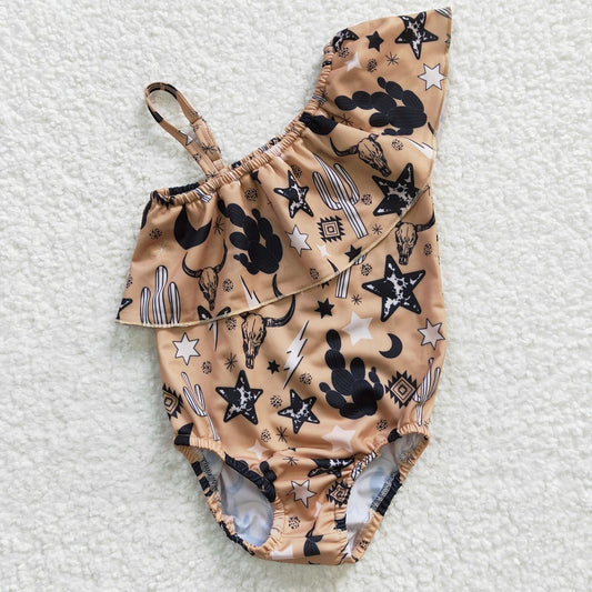 S0032 Girls Tau Cactus Stars Swimsuit