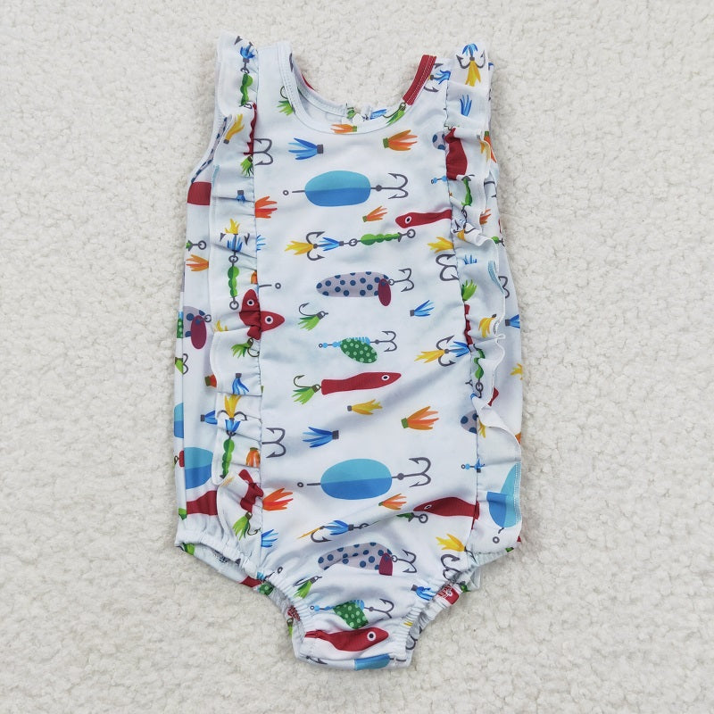 S0043 baby girl clothes fish hook swimsuit