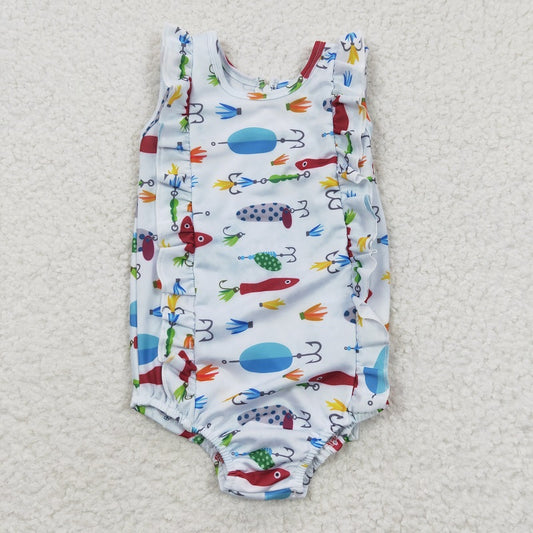 S0043 baby girl clothes fish hook swimsuit