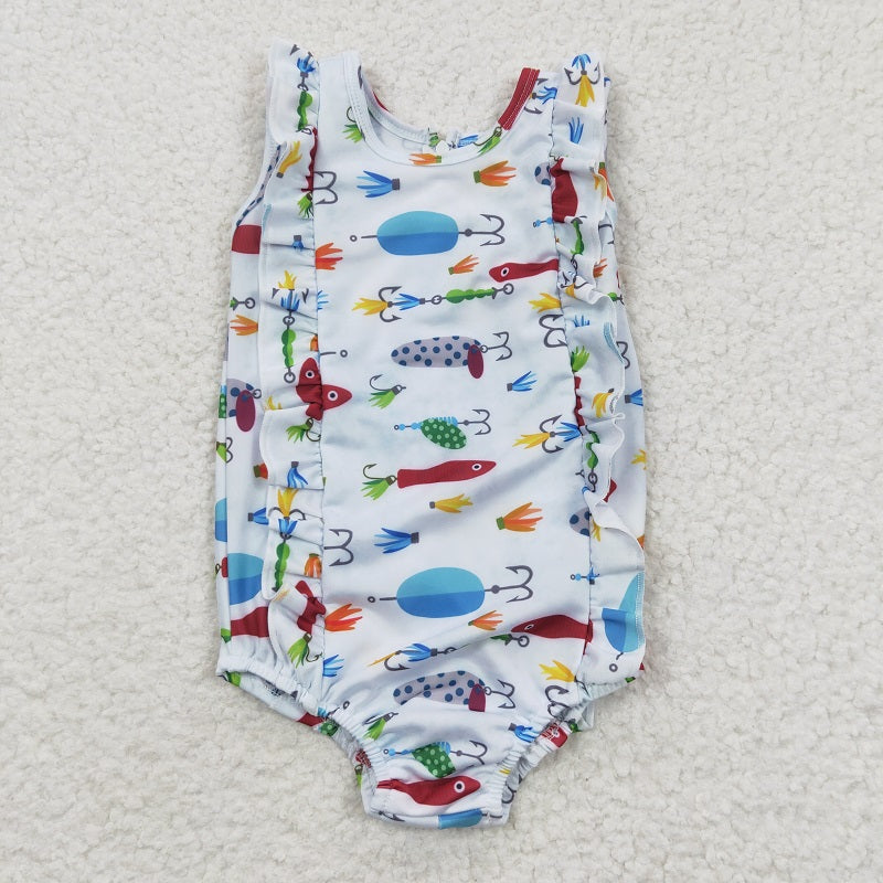 S0043 baby girl clothes fish summer swimsuit