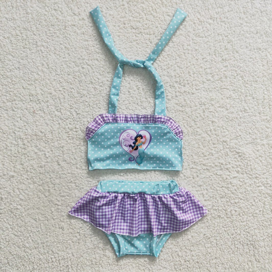 S0056 Cartoon light green swimsuit suit