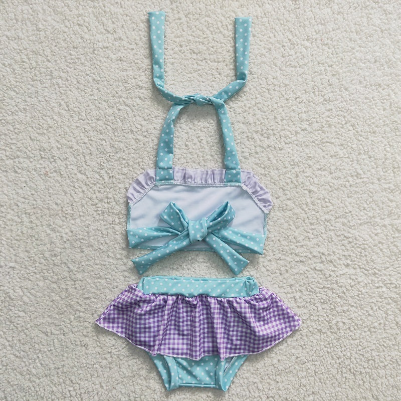 S0056 Cartoon light green swimsuit suit