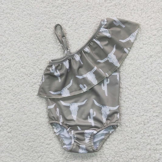 S0106 Bull Head Green One-Piece Swimsuit