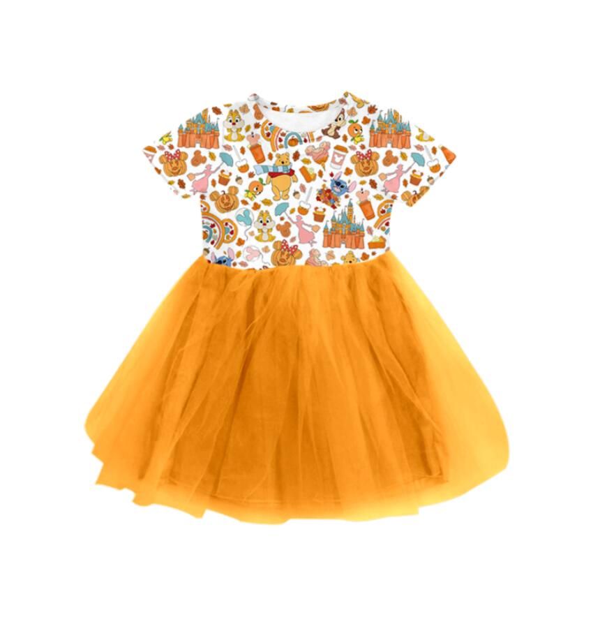 GSD0135 Bear Pumpkin Short Sleeve Dress