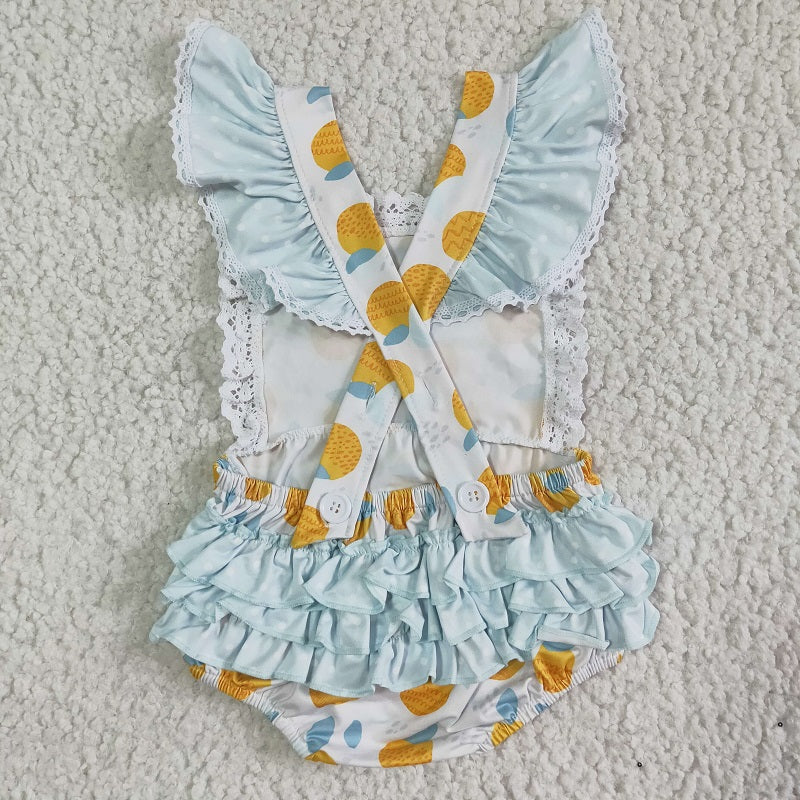 SR0033  Girls Orange Fruit Fly Sleeve Tank Top
