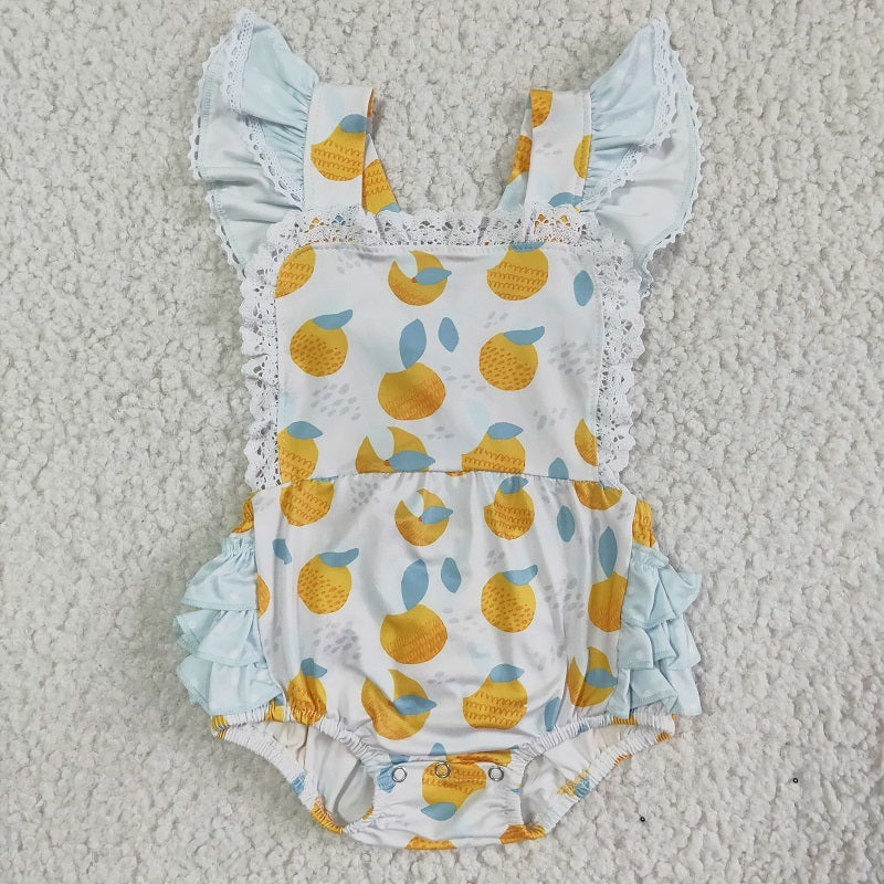 SR0033  Girls Orange Fruit Fly Sleeve Tank Top